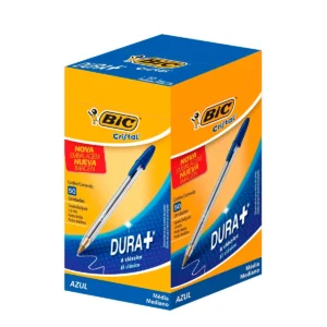 Caneta Esferográfica Bic Cristal Azul Dura+ - Caixa com 50 unidades